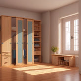 Trueliving 4 Loft Door Designer wardrobe Laminated Finish & PU Finish with Drawers (6Ft *2Ft *9Ft -1828.8MM X 609MM X 2743.2MM)